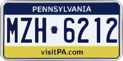 PA license plate MZH6212