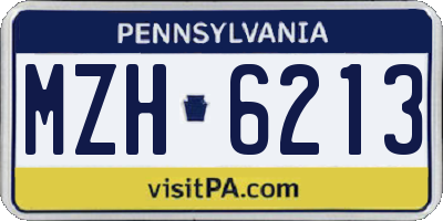 PA license plate MZH6213