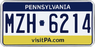 PA license plate MZH6214