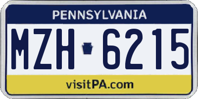PA license plate MZH6215
