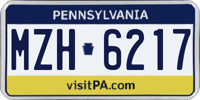 PA license plate MZH6217