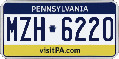 PA license plate MZH6220