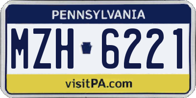 PA license plate MZH6221