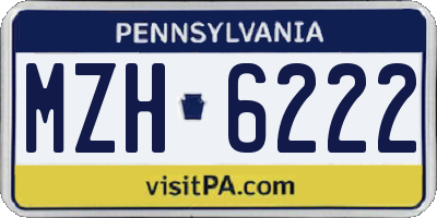 PA license plate MZH6222