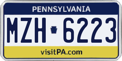 PA license plate MZH6223