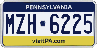 PA license plate MZH6225