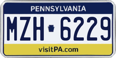 PA license plate MZH6229