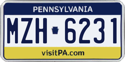 PA license plate MZH6231