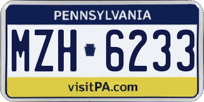 PA license plate MZH6233