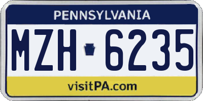PA license plate MZH6235