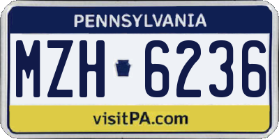 PA license plate MZH6236