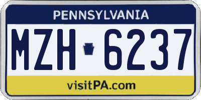 PA license plate MZH6237