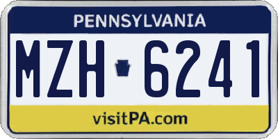 PA license plate MZH6241