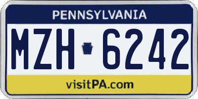 PA license plate MZH6242