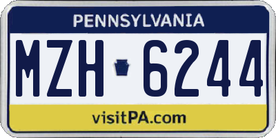 PA license plate MZH6244