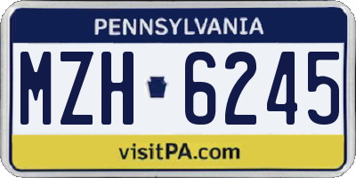 PA license plate MZH6245