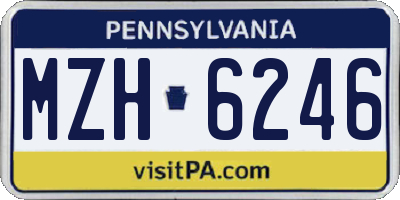 PA license plate MZH6246