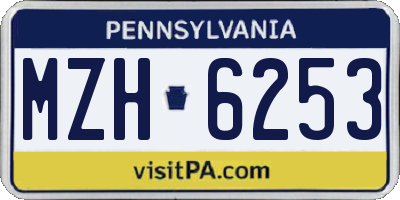 PA license plate MZH6253