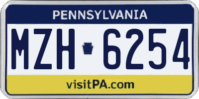 PA license plate MZH6254