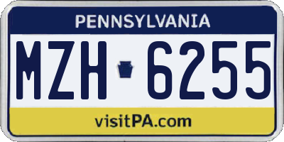 PA license plate MZH6255