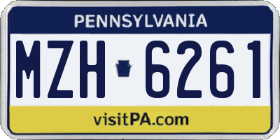 PA license plate MZH6261