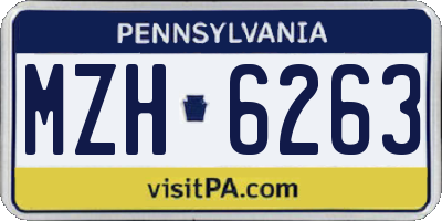 PA license plate MZH6263