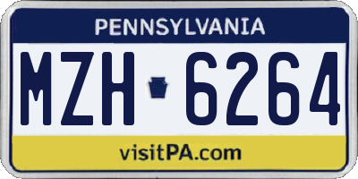 PA license plate MZH6264