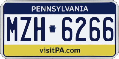 PA license plate MZH6266
