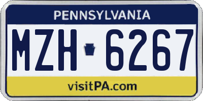 PA license plate MZH6267