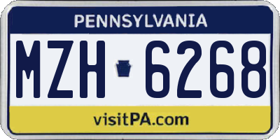 PA license plate MZH6268