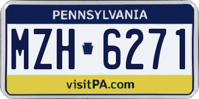 PA license plate MZH6271