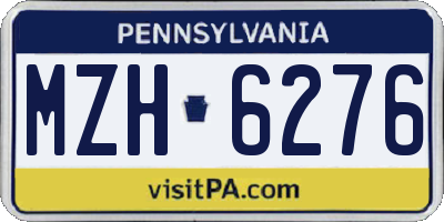 PA license plate MZH6276