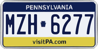 PA license plate MZH6277
