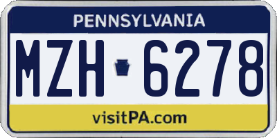 PA license plate MZH6278