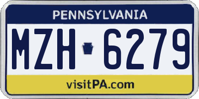 PA license plate MZH6279
