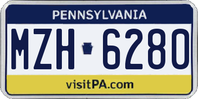 PA license plate MZH6280