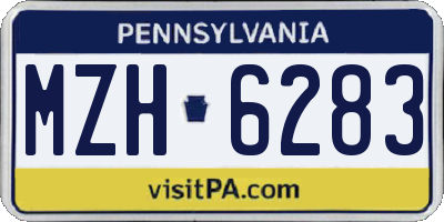 PA license plate MZH6283