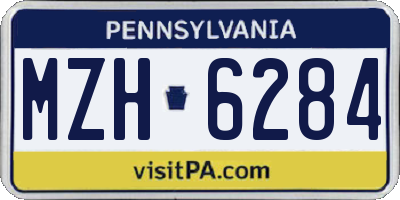PA license plate MZH6284
