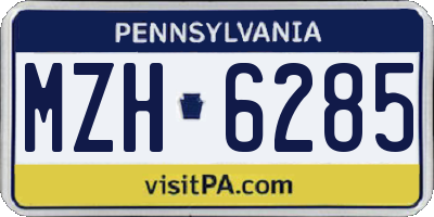 PA license plate MZH6285