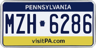PA license plate MZH6286