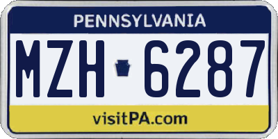 PA license plate MZH6287