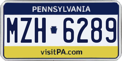 PA license plate MZH6289