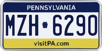 PA license plate MZH6290