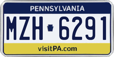 PA license plate MZH6291