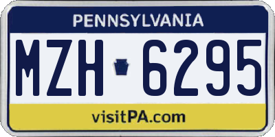 PA license plate MZH6295
