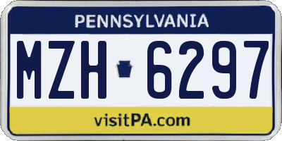 PA license plate MZH6297