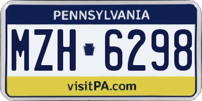 PA license plate MZH6298
