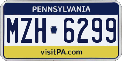 PA license plate MZH6299