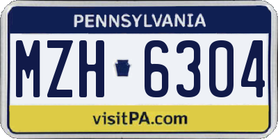 PA license plate MZH6304