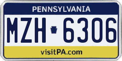 PA license plate MZH6306